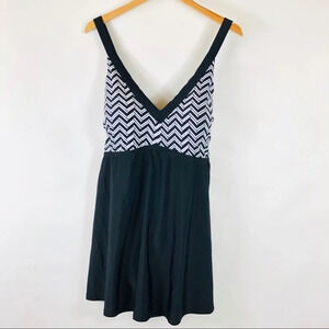 NWT Swimsuits for All Cross Back Swim Dress 22 New